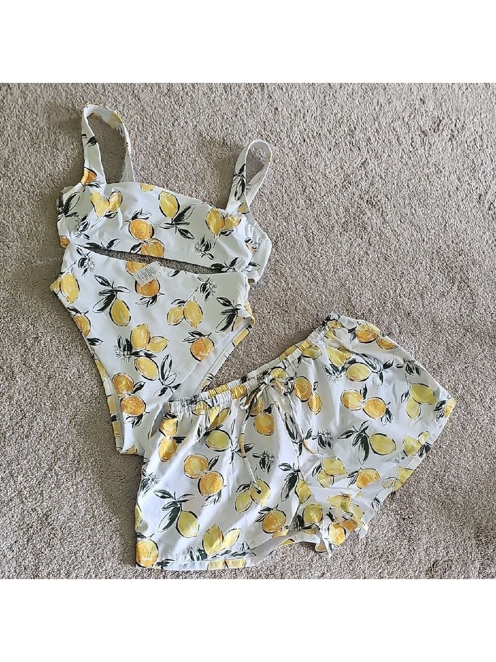 Lemon Print Women's Swim Set